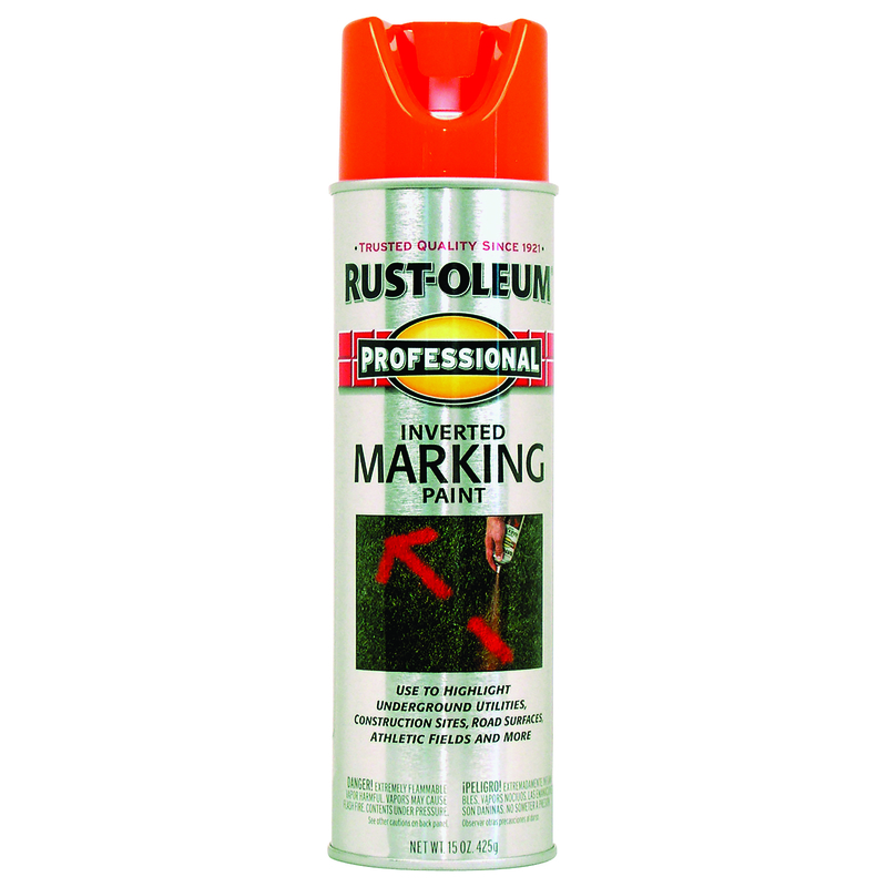 thumbnail image 2 of Rust-Oleum 203028 17oz Fluorescent Red Orange Inverted Marking Paint – Case Of 12 2 of 6
