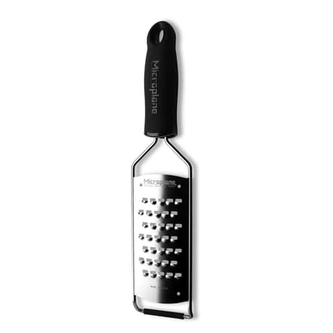 Microplane grater two-way cutting edge metal handle