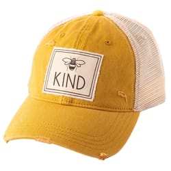 Karma Gifts Bee Kind Trucker Hat Beige/Mustard One Size Fits Most