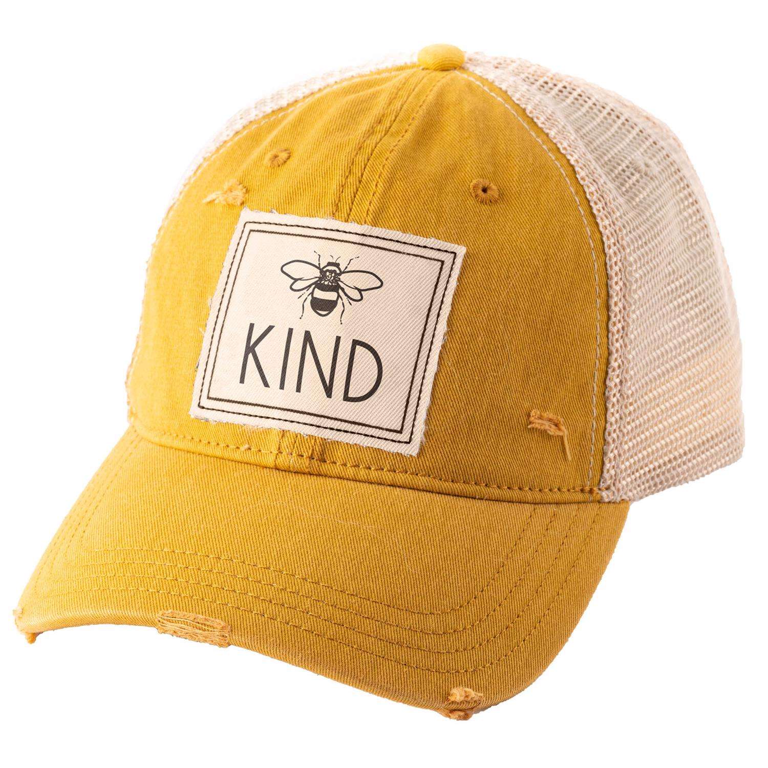Karma Gifts Bee Kind Trucker Hat Beige/Mustard One Size Fits Most Ace