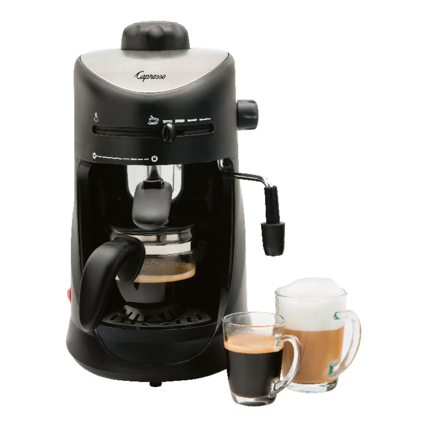 Capresso 4 cups Black/Silver Cappuccino/Espresso Maker