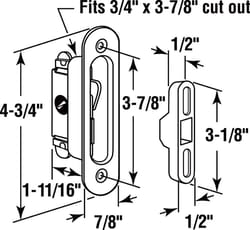 Prime-Line Wood Tone Aluminum Indoor and Outdoor Door Lock Keeper