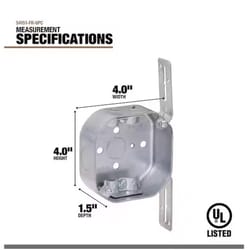 Southwire New and Old Work 14 cu in Octagon Galvanized Steel Weatherproof Box Silver