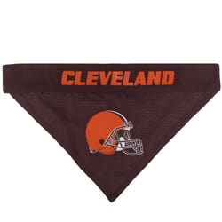 Pets First Brown/White Cleveland Browns Cotton/Nylon Dog Collar Bandana Small/Medium