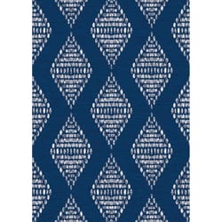 Linon Home Decor 7 ft. W X 5 ft. L Navy Blue Diamonds Polyester Accent Rug