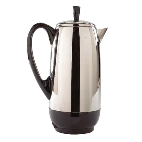 Farberware FCP412 12-Cup Percolator, Black/Silver