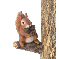 Summerfield Terrace Brown Polyresin 5.75 in. H Happy Squirrel in Tree Wall Hanging Decor