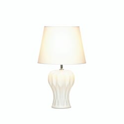 Gallery of Light Curved 18.25 in. White Table Lamp