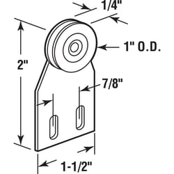 Prime-Line 1 in. Dia. x 1/4 in. L Steel Roller Assembly 2 pk