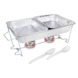 Sterno 20.88 in. W X 3.25 in. L Buffet Set Silver 8 pc