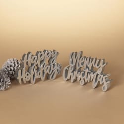 Gerson Silver Assorted Holiday Sign