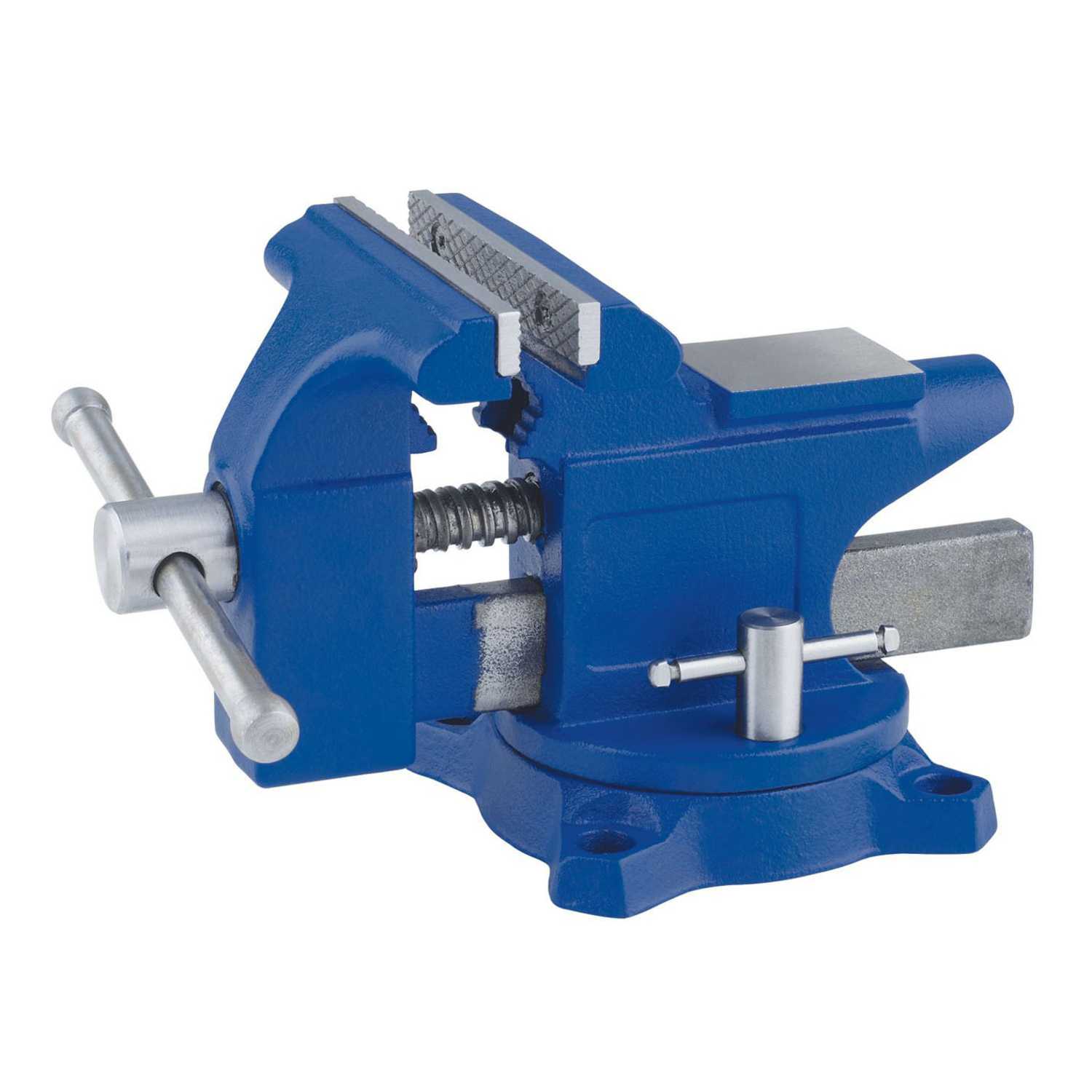 Irwin 4 5 In Steel Workshop Bench Vise Blue Swivel Base Ace Hardware