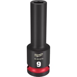 Milwaukee Shockwave 9 mm X 1/2 in. drive Metric 6 Point Deep Impact Socket 1 pc