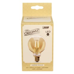 Feit G25 E26 (Medium) LED Bulb Amber 40 Watt Equivalence 1 pk