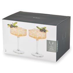 Viski Meridian 8 oz Clear Crystal Champagne Coupe Set