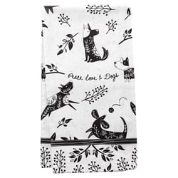 Karma Boho Black and White Cotton Dog Tea Towel 1 pk