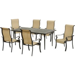 Hanover Brigantine 7 pc Espresso Bean Aluminum Patio Set