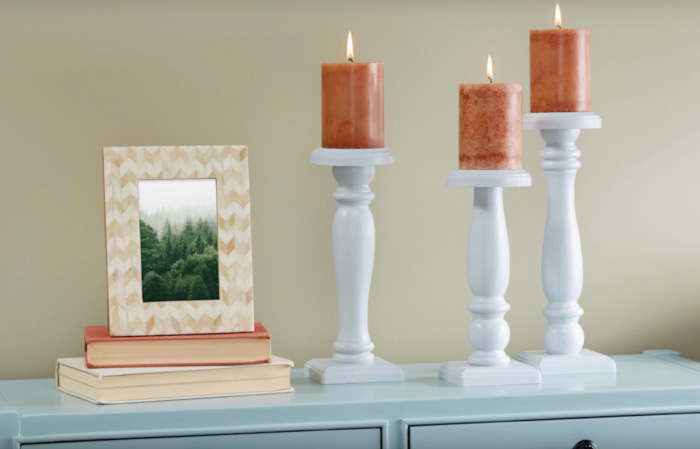 Creating Candlesticks From a Repurposed Chair