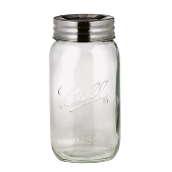 Wide Mouth Mason Jars 32 Oz, 8 PACK Large Glass Canning Jars with Metal  Airtight Lids and Bands, Extra Leak-Proof Colored Lids, Chalkboard Labels  and Marker 