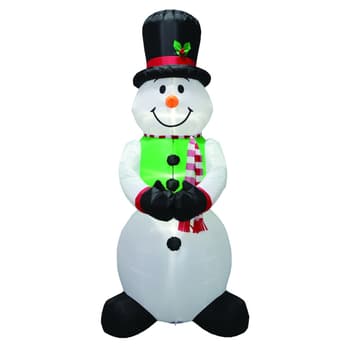 Ice Cube Snowman Lighted Figurine Acrylic Clear Faux Glass Snowman Large  8.5”