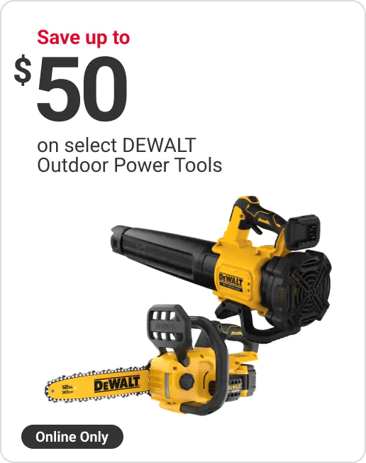 Save up to $50 on select DEWALT Outdoor Power Tools