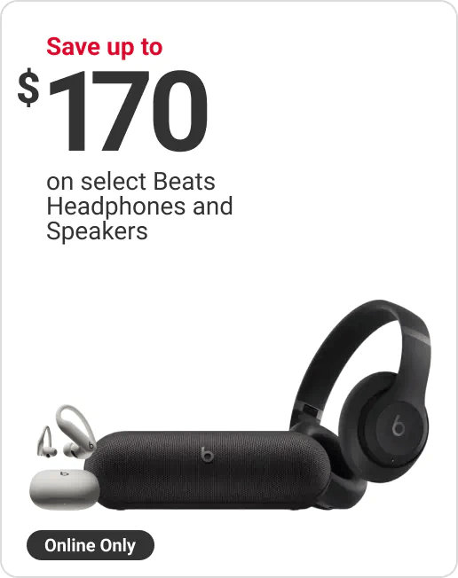 Save up to $170 on select Beats Wireless Bluetooth Speakers and Headphones. Online Only.
