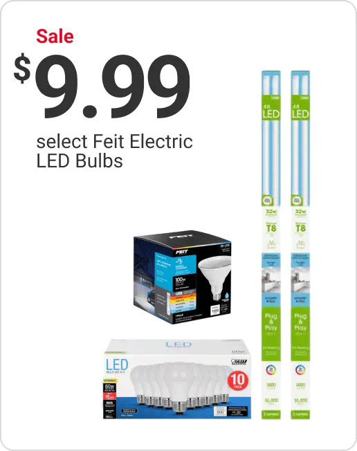 Sale $9.99 select Feit Electric LED Bulbs