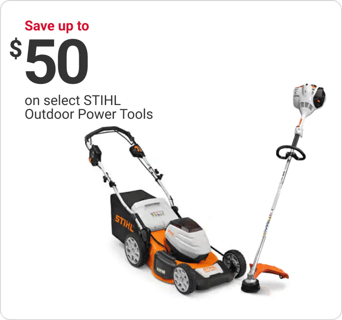 Save up to $50 on select STIHL Outdoor Power Tools