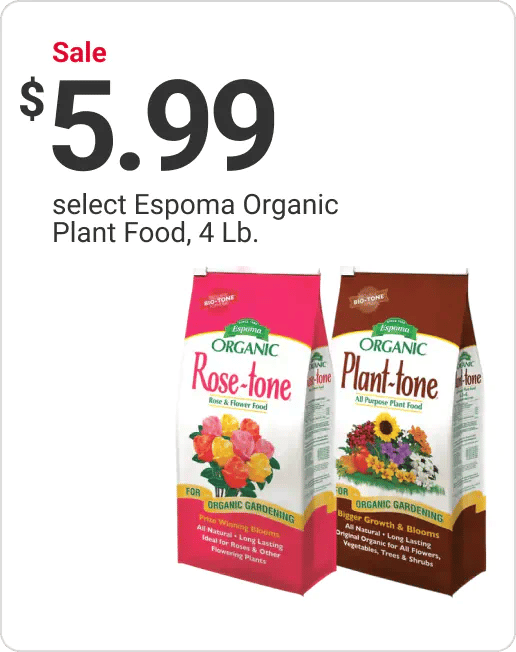 Sale $5.99 select Espoma Organic Plant Food, 4 Lb.