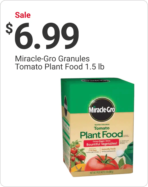 Sale $6.99 Miracle-Gro Granules Tomato Plant Food 1.5 lb