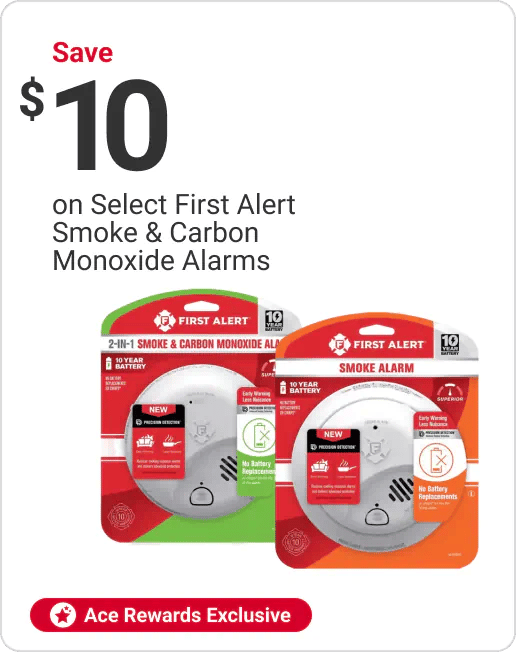 Ace Rewards Members Save $10 on select First Alert Smoke & Carbon Monoxide Alarms