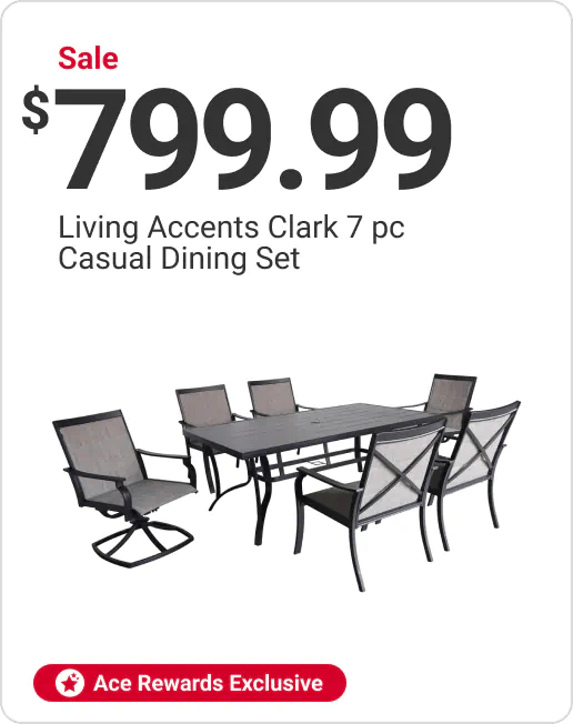 Ace Rewards Members Sale $799.99 Living Accents Clark 7pc Casual Dining Set