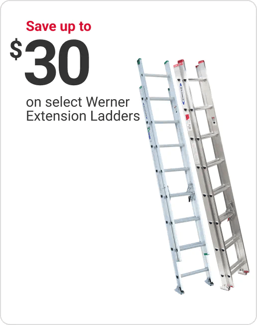 Save up to $30 on select Werner Extension Ladders