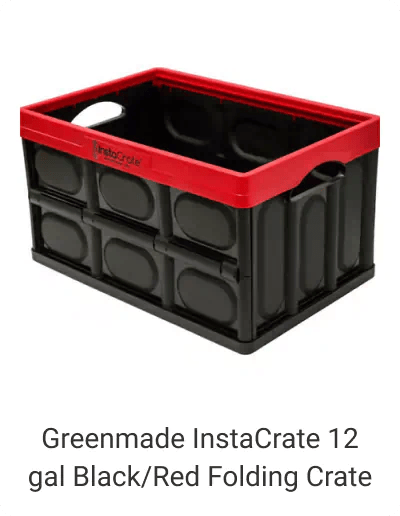 Greenmade InstaCrate 12 gal Black/Red Folding Crate