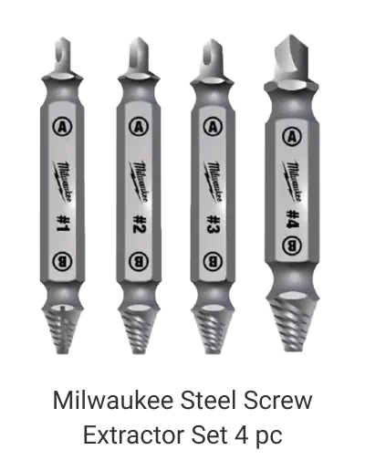 Milwaukee Steel Screw Extractor Set 4 pc