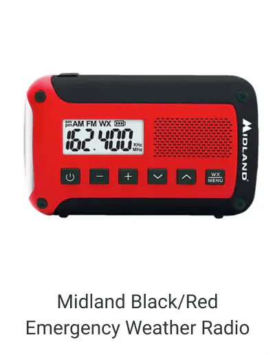 Midland Black/Red Emergency Weather Radio