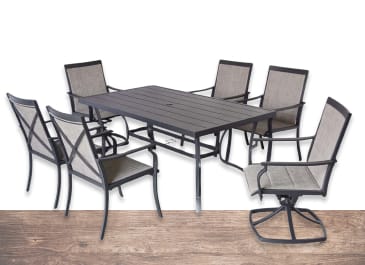 Living Accents Clark 7 pc Steel Casual Dining Set