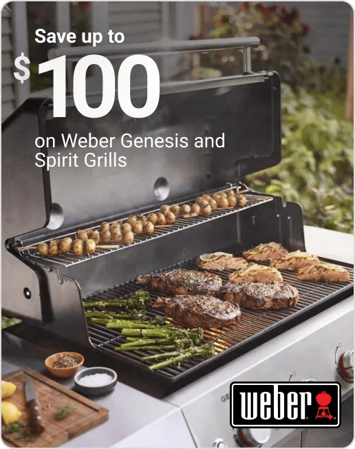 Save up to $100 on Weber Genesis and Spirit Grills