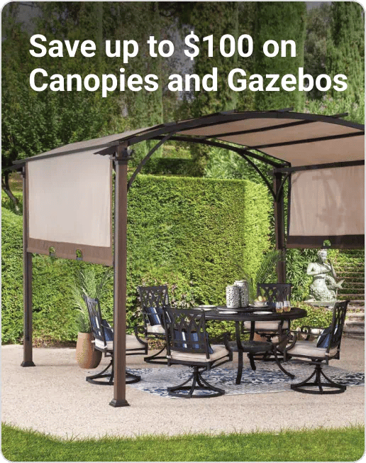 Save up to $100 on Canopies and Gazebos