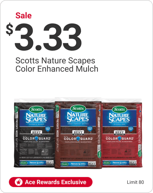 Ace Rewards Exclusive Sale $3.33 Scotts Nature Scapes Color Enhanced Mulch