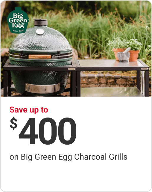 Save up to $400 on Big Green Egg Charcoal Grills
