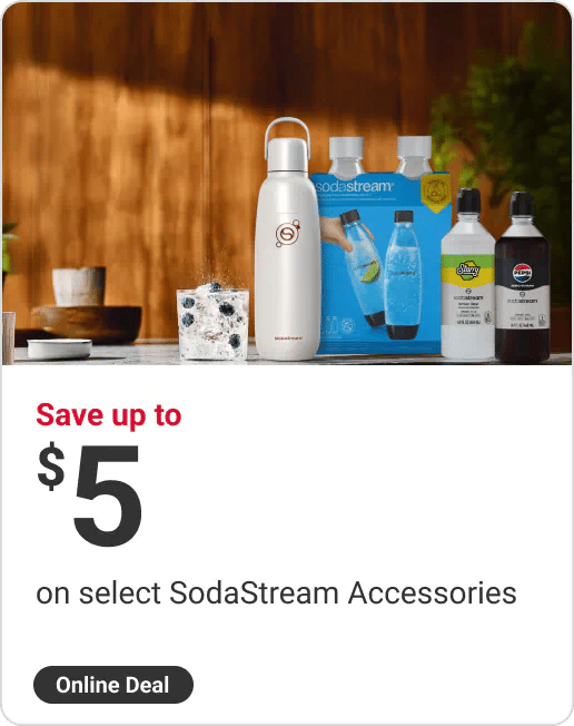 Online Only, Save up to $5 on select SodaStream Accessories