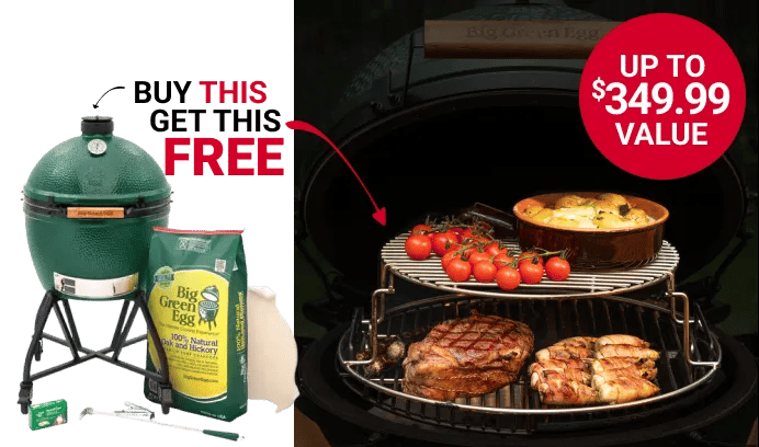 FREE Big Green Egg Grill EGGspander Kit when you buy select Big Green Egg Large or XL Charcoal Grill Packages