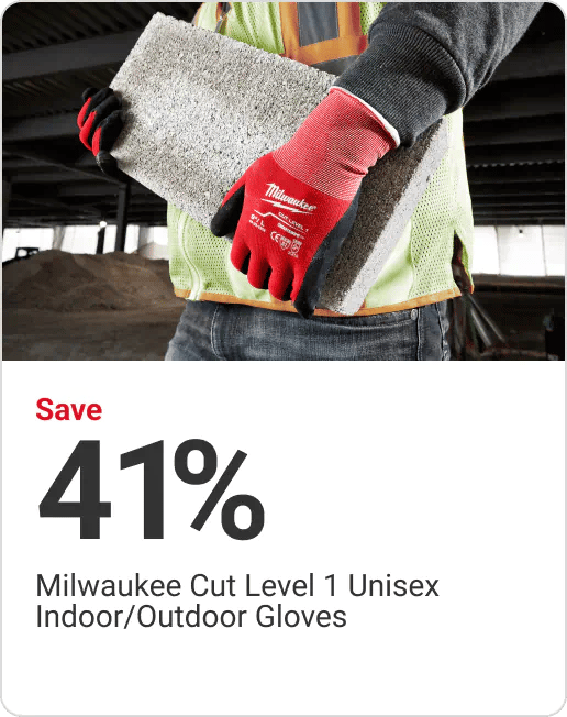 Save 41% Milwaukee Cut Level 1 Unisex Indoor/Outdoor Gloves