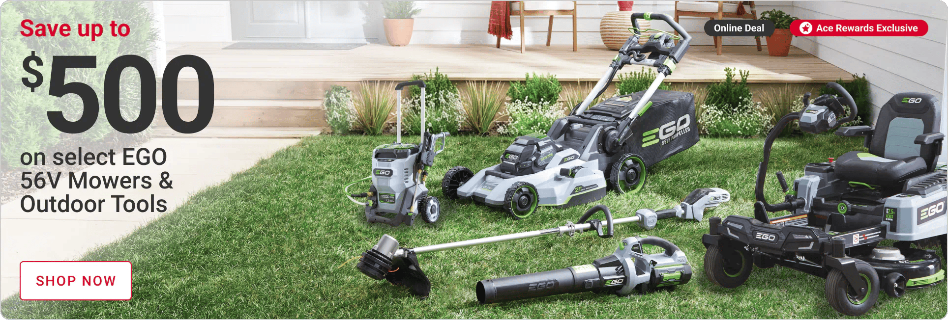 Save up to $500 on select EGO 56V Mowers & Outdoor Tools