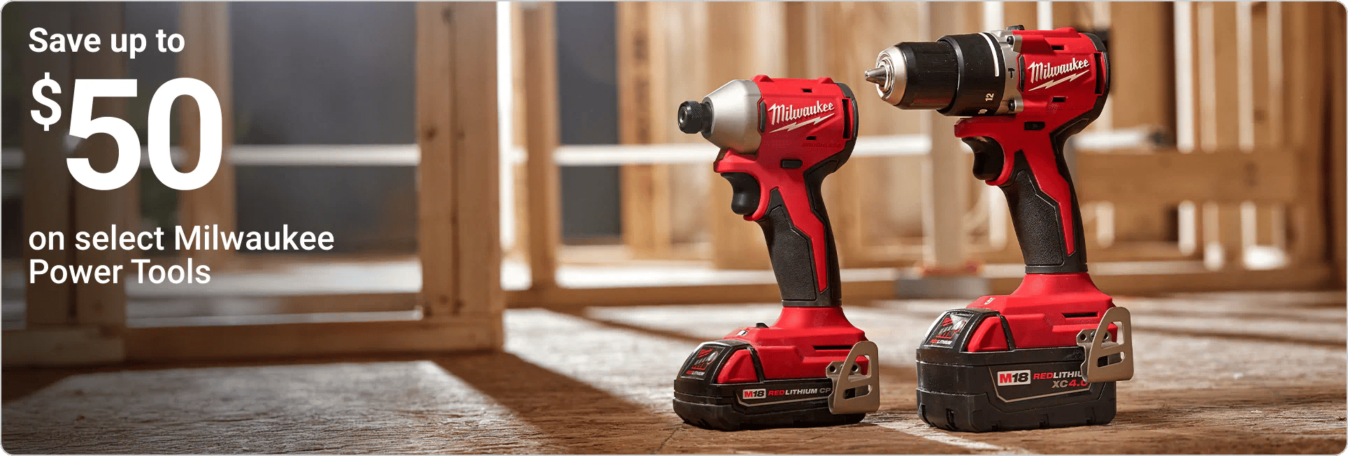 Save up to $50 on select Milwaukee Power Tools
