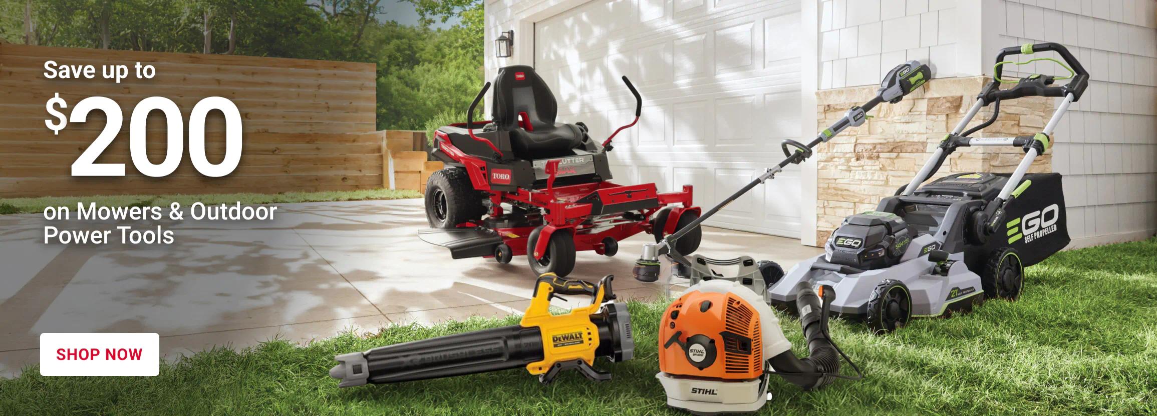 Save up to $500 on mowers and outdoor power tools