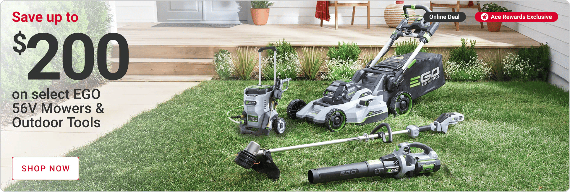 Save up to $200 on select EGO 56V Mowers & Outdoor Tools
