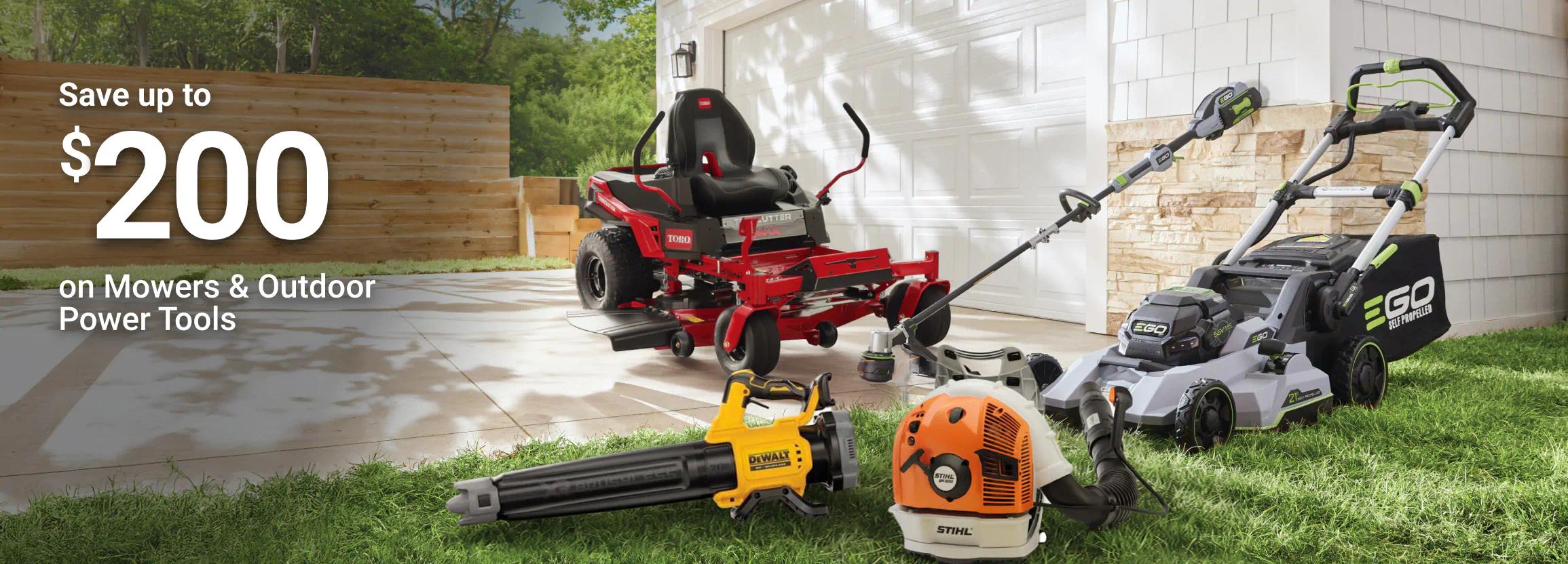 Save up to $500 on mowers and outdoor power tools