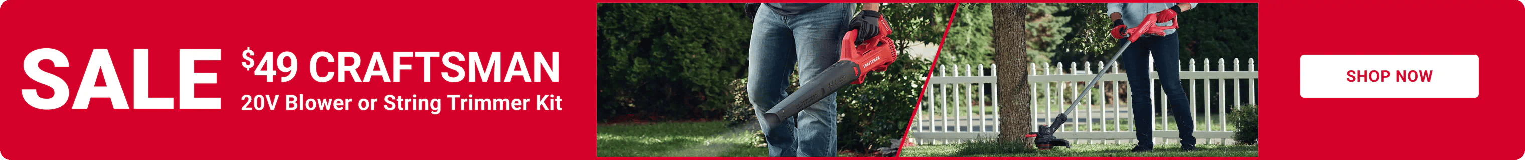 SALE $49 CRAFTSMAN 20V Blower or String Trimmer Kit